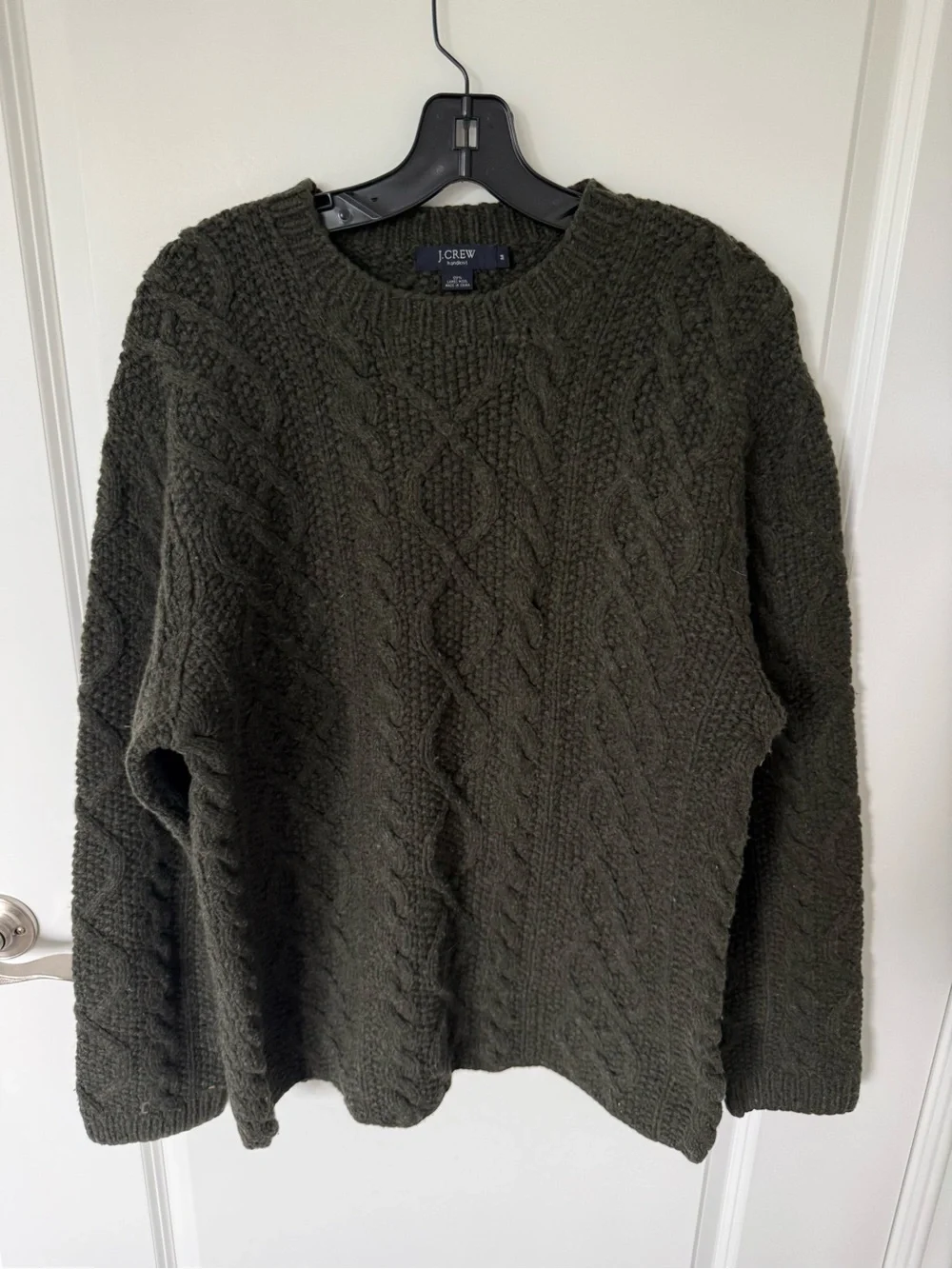 J. Crew Vintage Fisherman Wool Sweater Size Medium